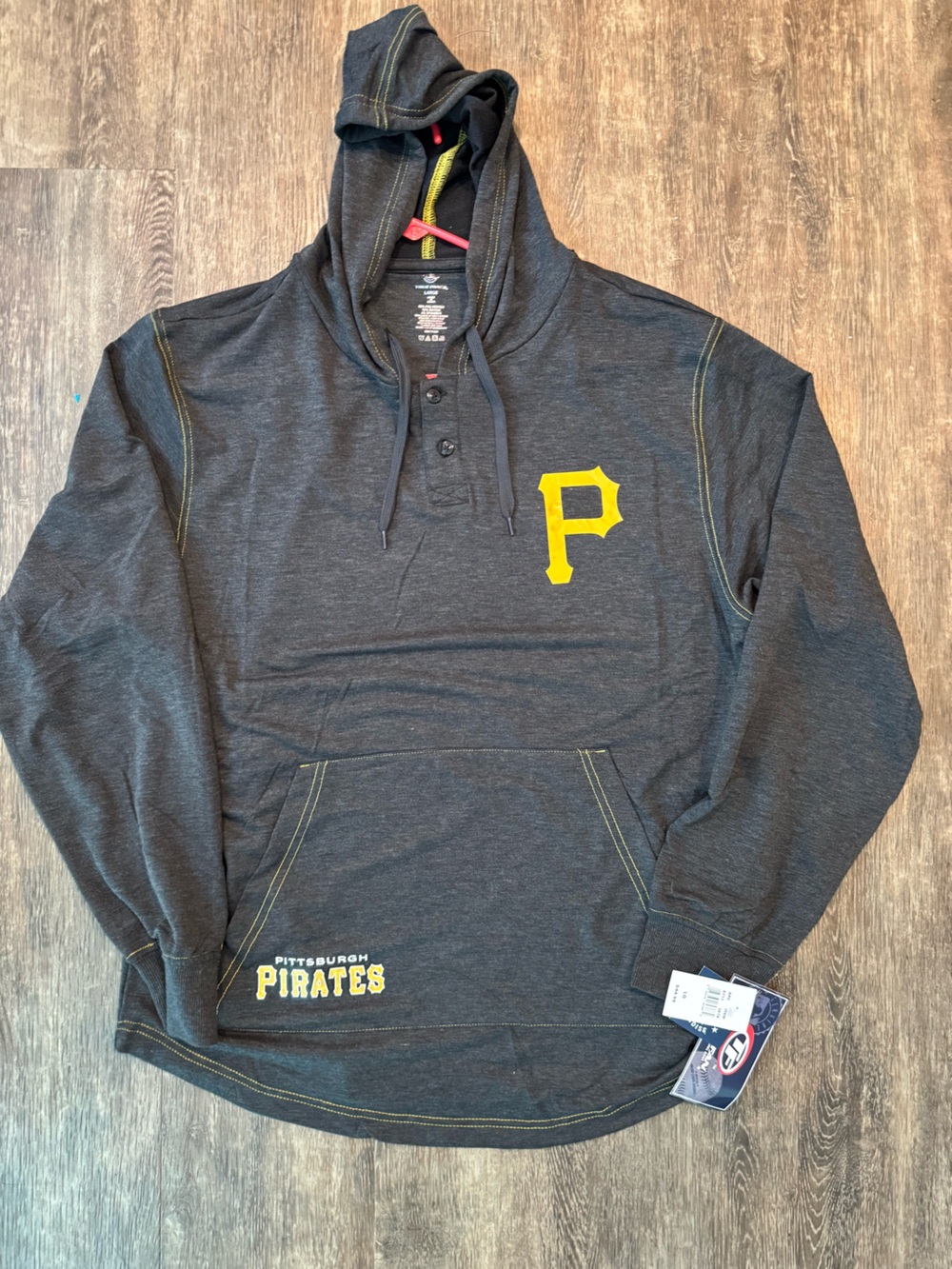 Pittsburgh Pirates Men's Charcoal Hooded Pullover